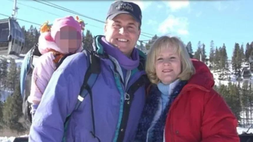 Harold and Toni Henthorn with their daughter, whose identity is obscured in this photo - CBS 48 HOURS FILE PHOTO