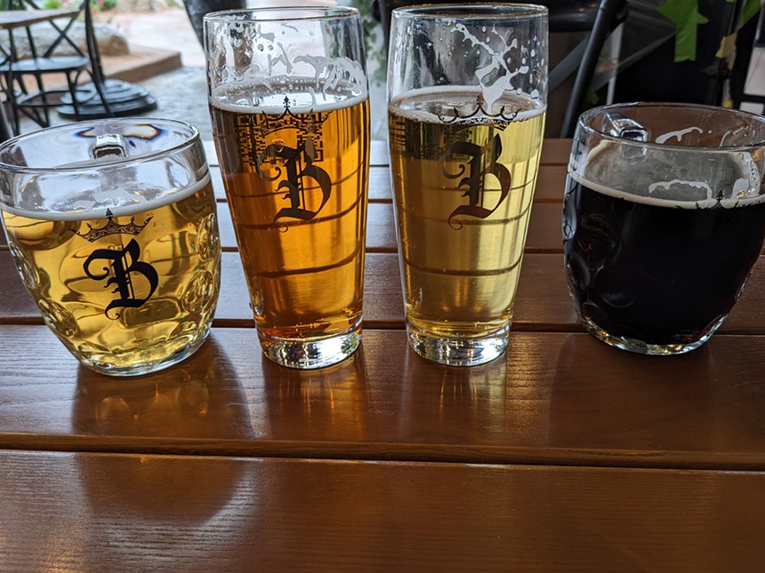 A group of lagers from Brues Alehouse. - RYAN PACHMAYER
