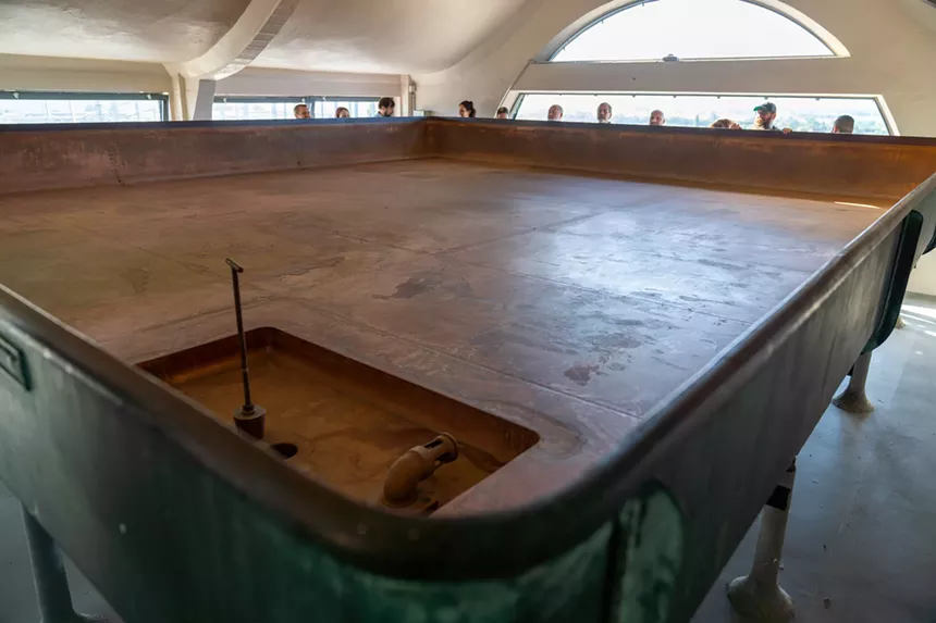 The coolship vessel at Brasserie Omer Vander Ghinste was a stop on one of Bruz Beers' yearly tours in Belgium. - CHRIS AUSTIN