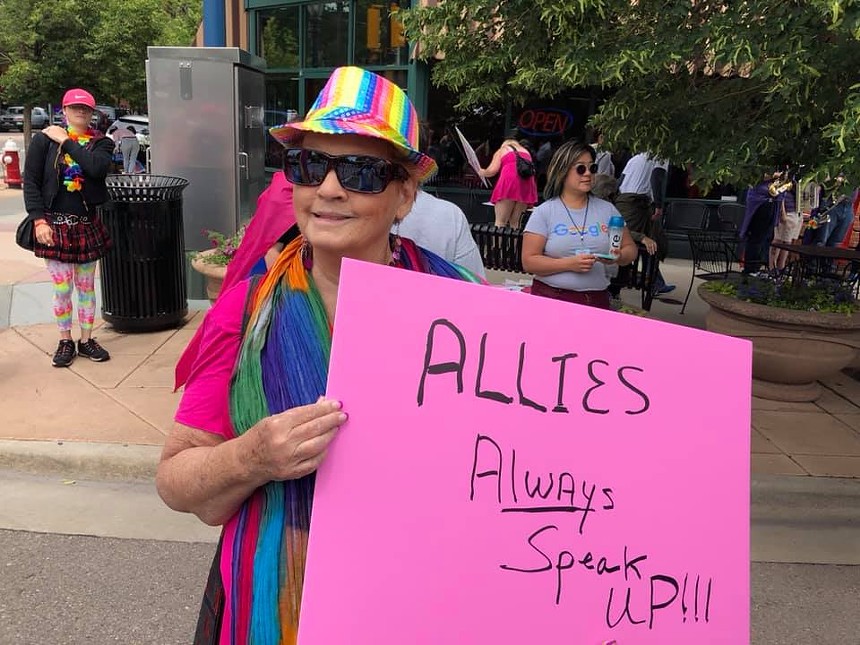 Clela Rorex celebrating Pride in Boulder County in 2019. - OUT BOULDER COUNTY