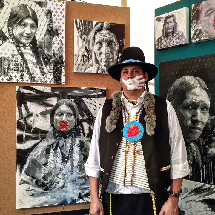 Gregg Deal in the gallery. - COURTESY OF THE FORT GARLAND MUSEUM AND CULTURAL CENTER