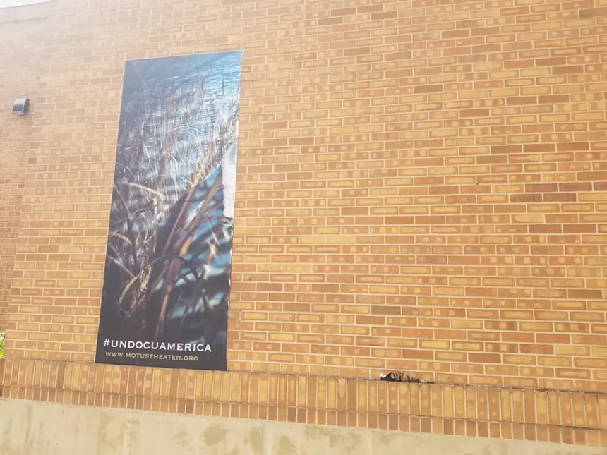 This mural at the Eugene Field branch was ripped in half this week. - SPECIAL TO WESTWORD