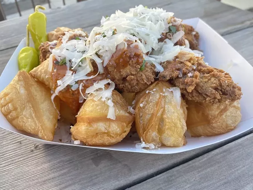 fried chicken and beignets