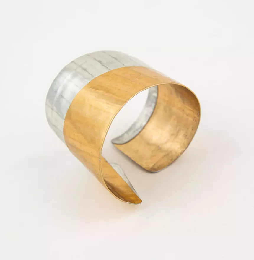 gold and silver arm cuff