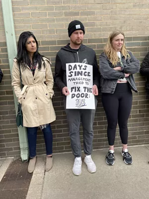 Tenants of The Clarkson picketing in Denver, Colorado.