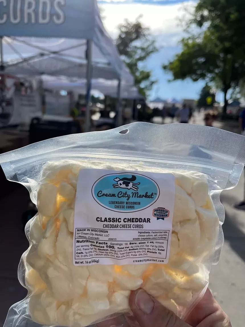 a bag of white cheese curds