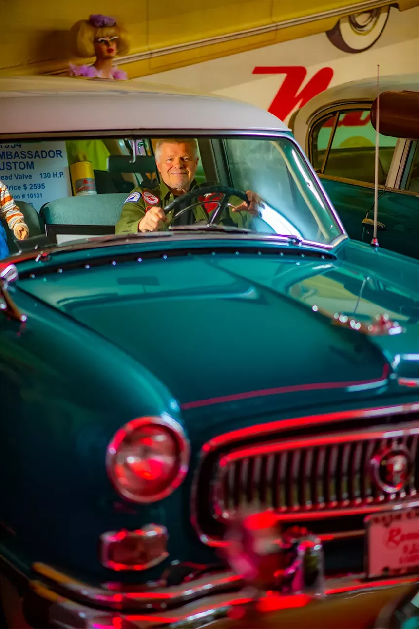 Terry Gale in '54 Nash ambassador