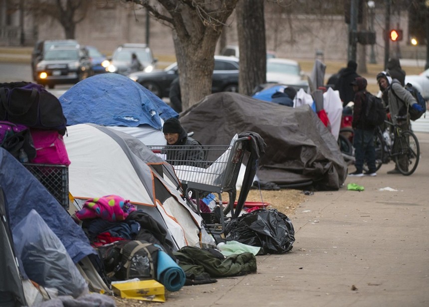 homeless tents in Denver