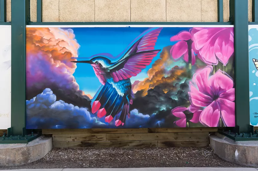 mural of a hummingbird