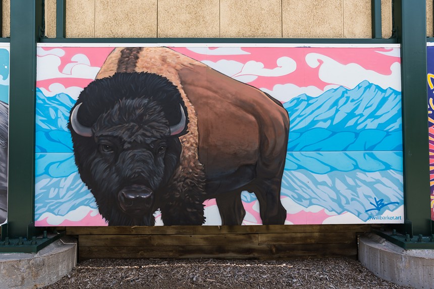 mural of a  buffalo