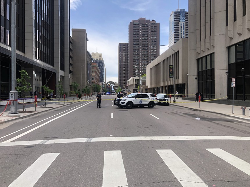 The area of 17th and Curtis in downtown Denver where Thursday's shooting happened.