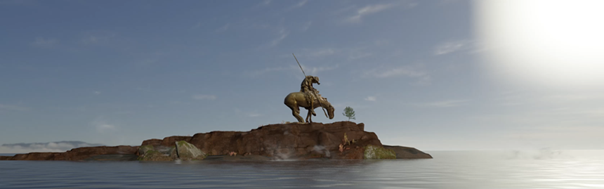 statue on an island