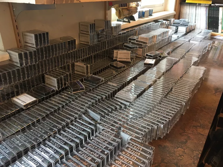 stacks of videotapes
