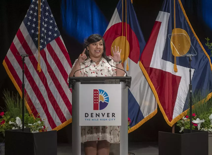 woman at podium