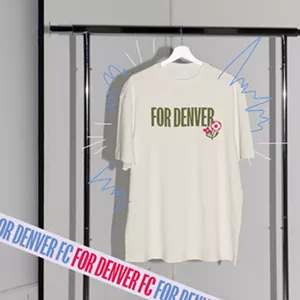 An example of merchandise for the For Denver FC campaign.