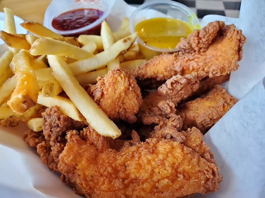 chicken tenders and fries
