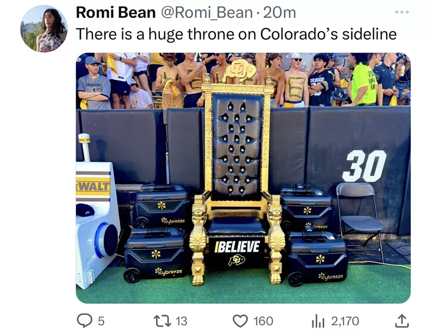 throne chair at Folsom Field