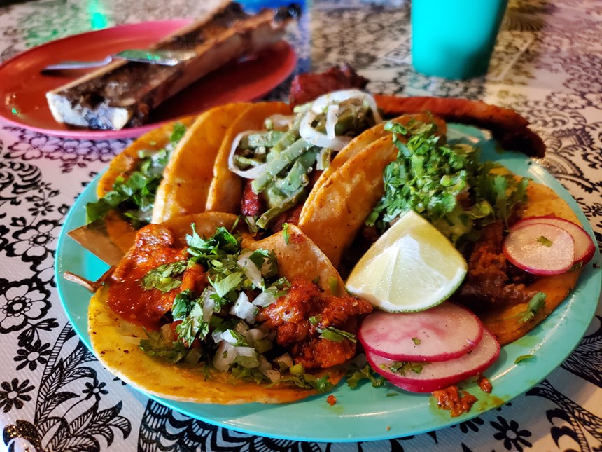 a plate of tacos