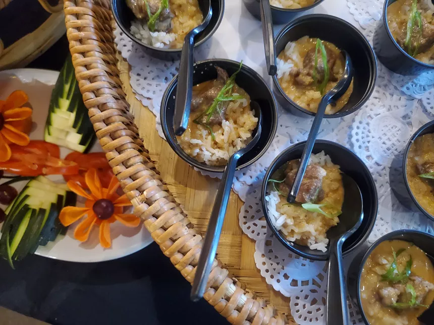 small cups of curry