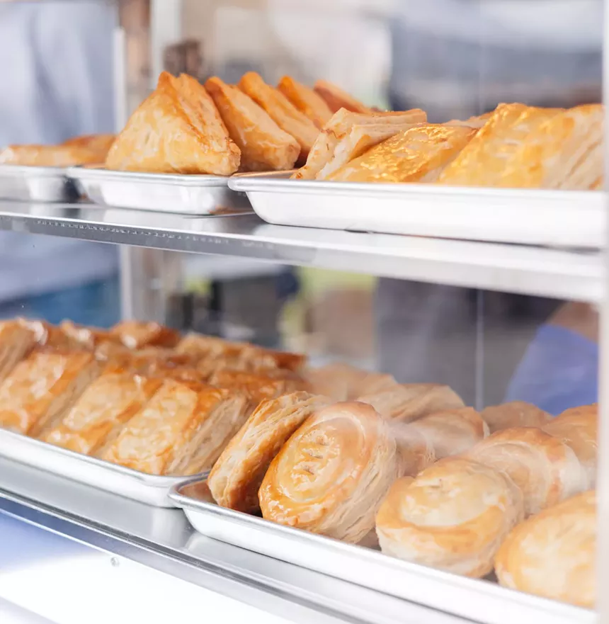 pastries on solver trays