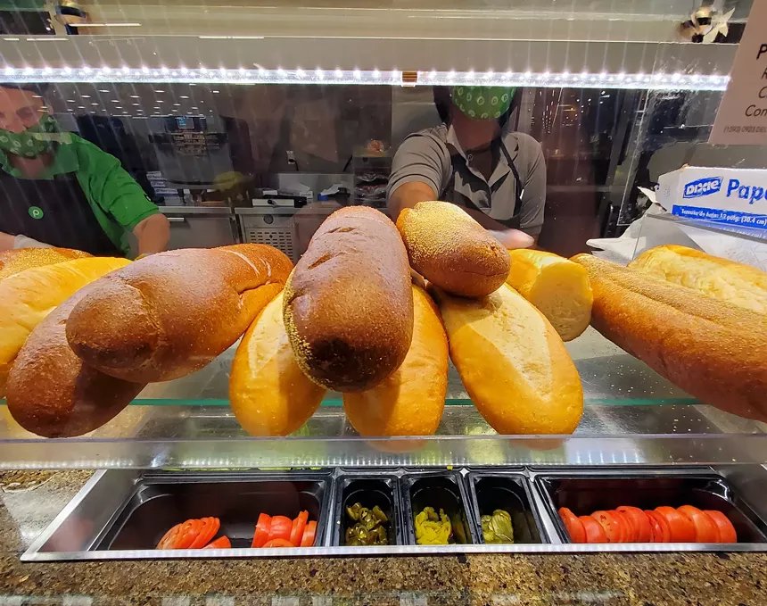 loaves of break in a case