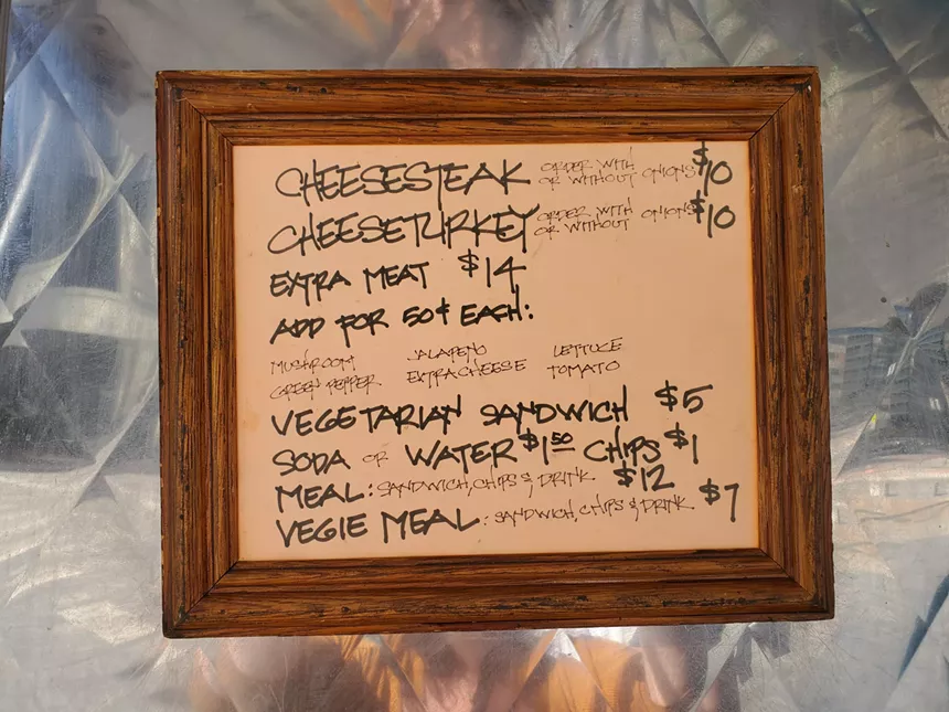 a menu board