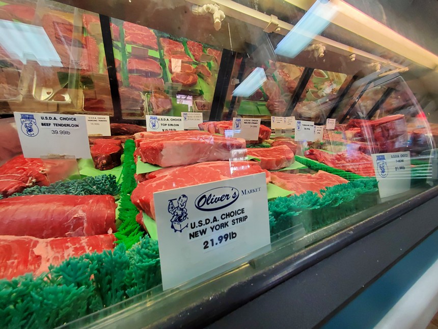 beef in a deli case