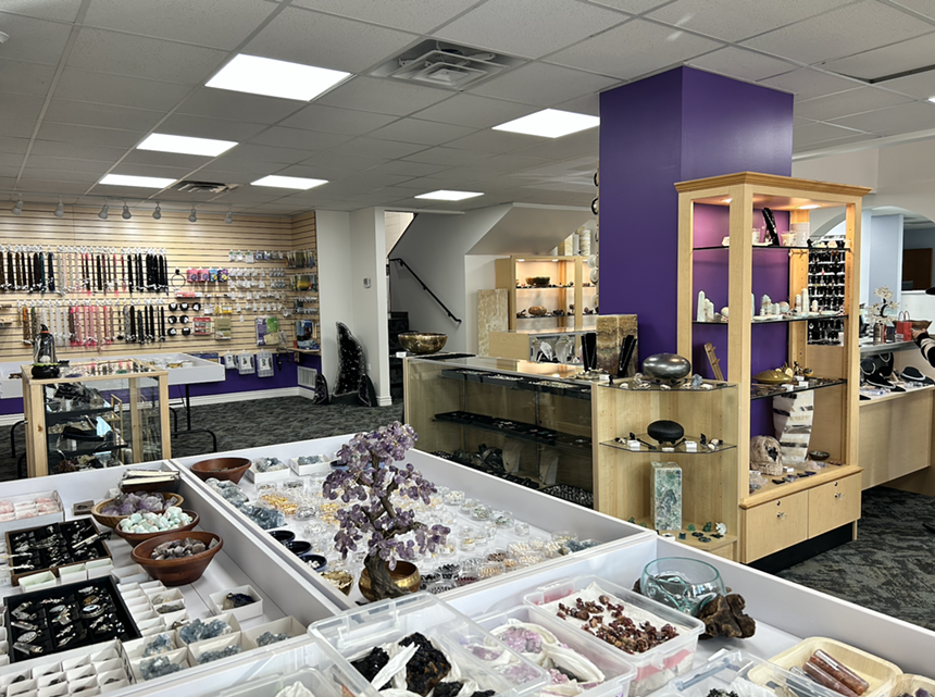 the interior of a crystal and jewelry store