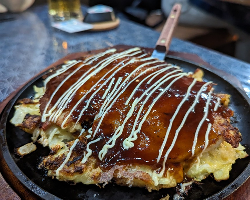 food on a black skillet