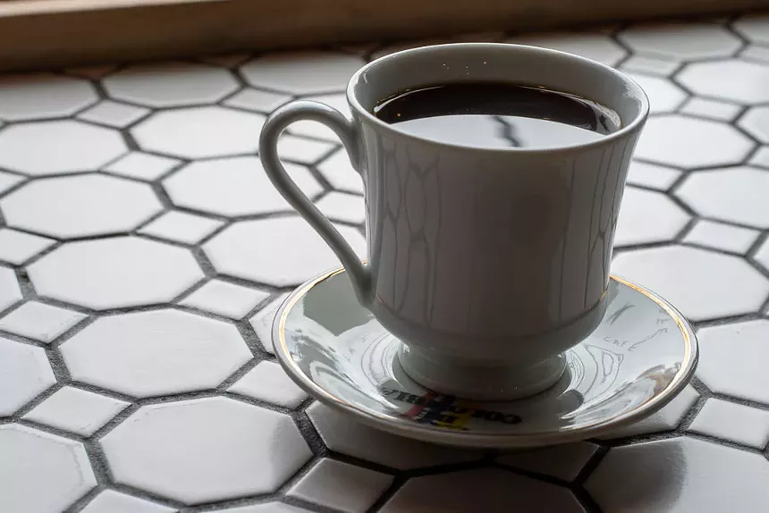 coffee in a white cup
