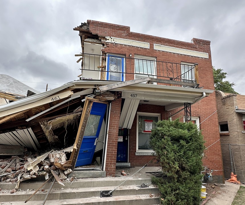 A fourplex at 457 South Lincoln Street in Denver, Colorado, that exploded in August 2023.