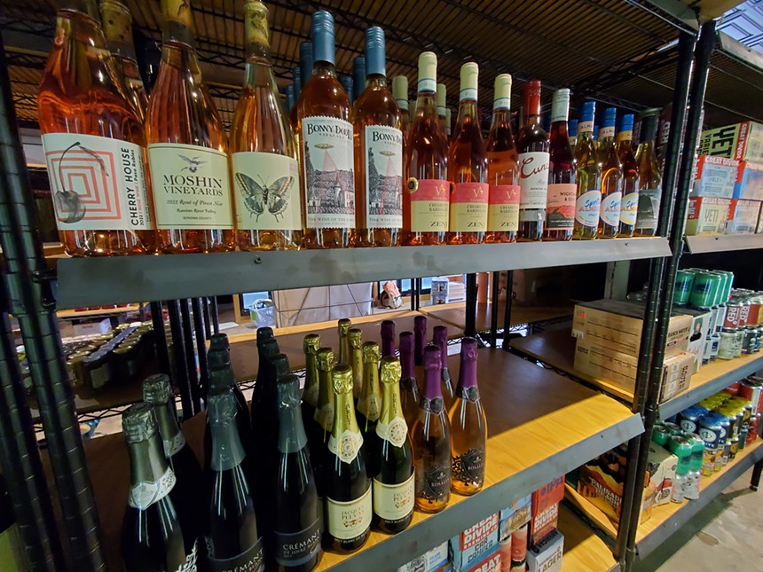 bottes of wine on a shelf