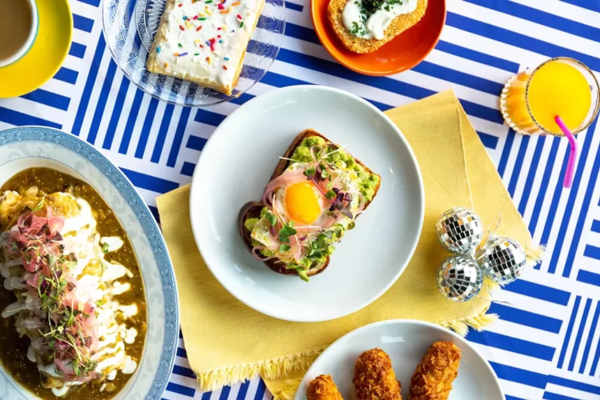 various food on plates