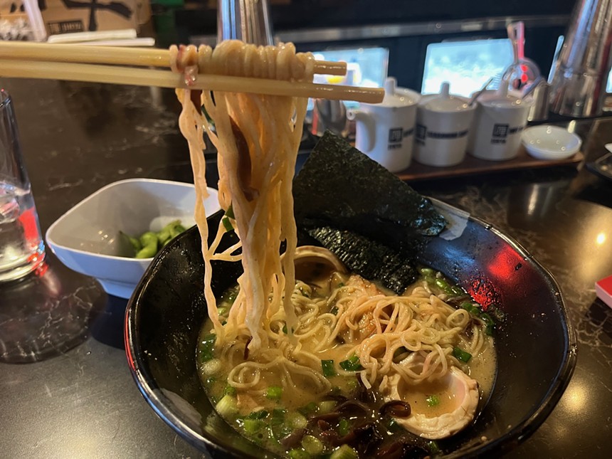 a bowl of ramen noodle soup