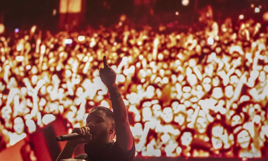performer Skrillex at a rave
