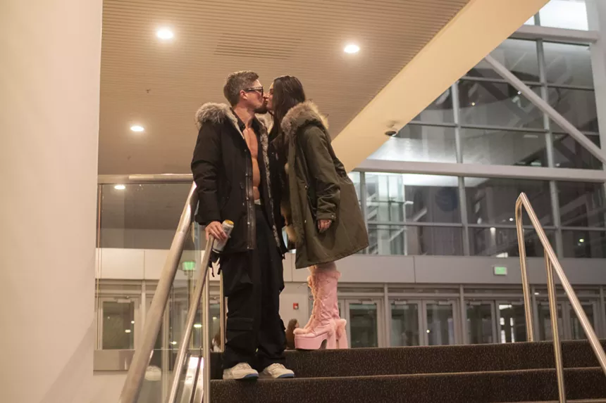 two people kissing