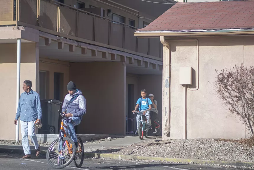 migrants on bicycles