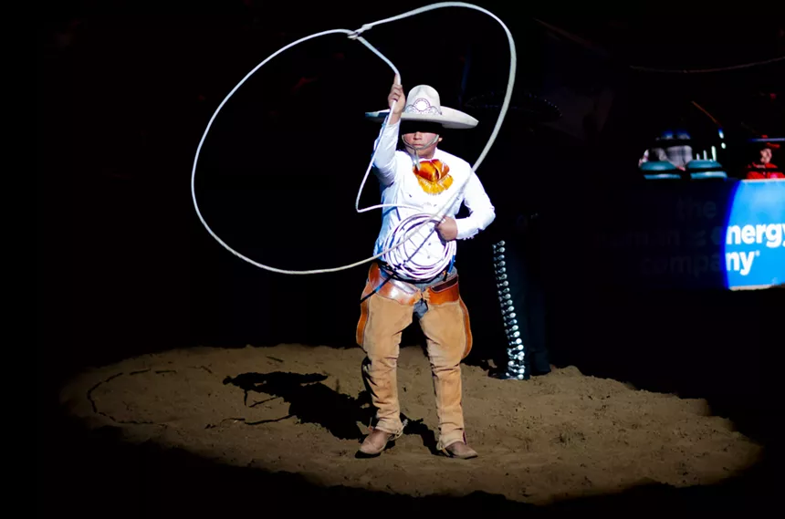 Mexican cowboy roping.