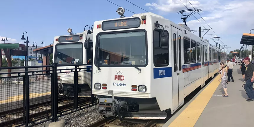A light rail train.