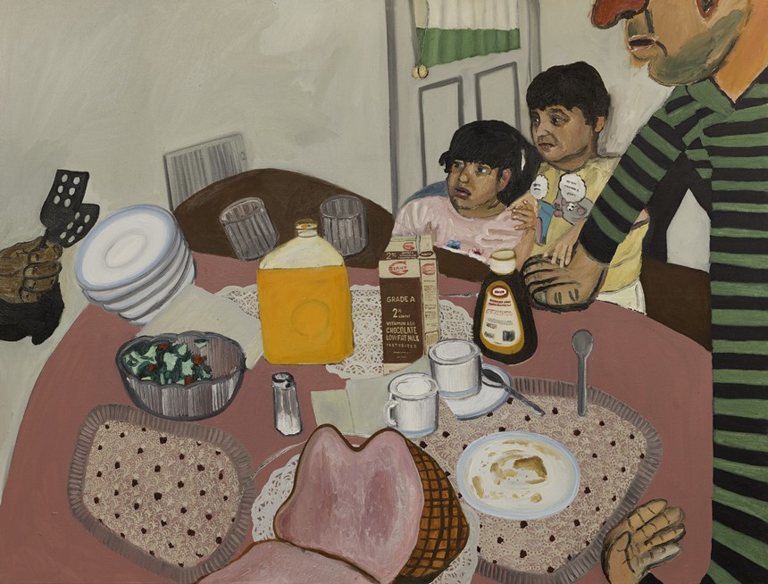 painting of family at dinner table
