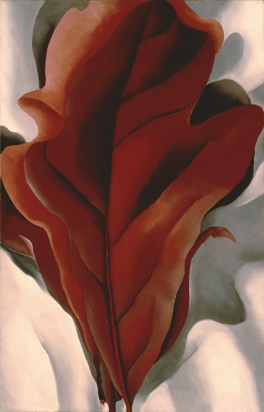 georgia o'keefe painting of red leaves