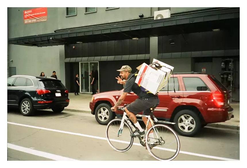 man with bicycle