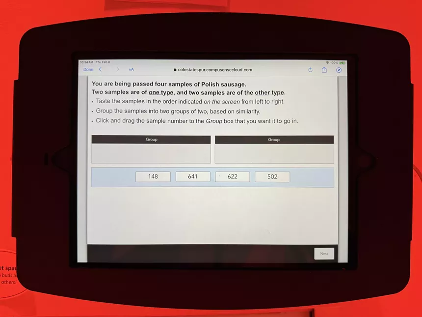 a question on an ipad screen