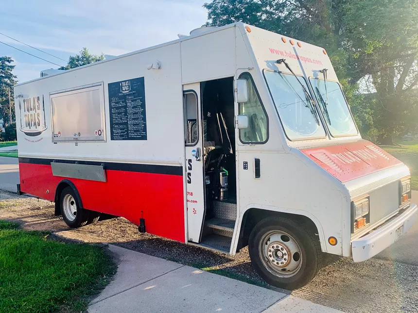 a white food truck