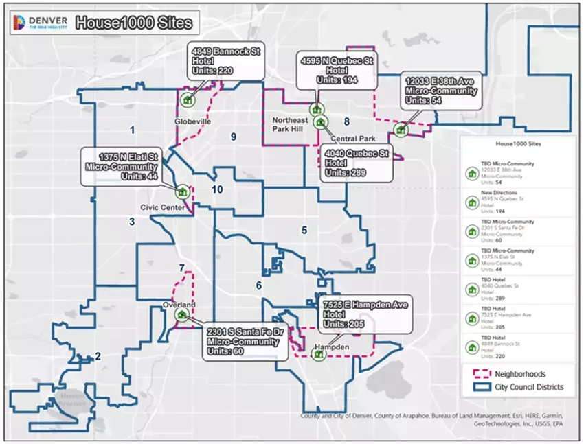 An updated All In Mile High micro-community and hotel map in Denver.