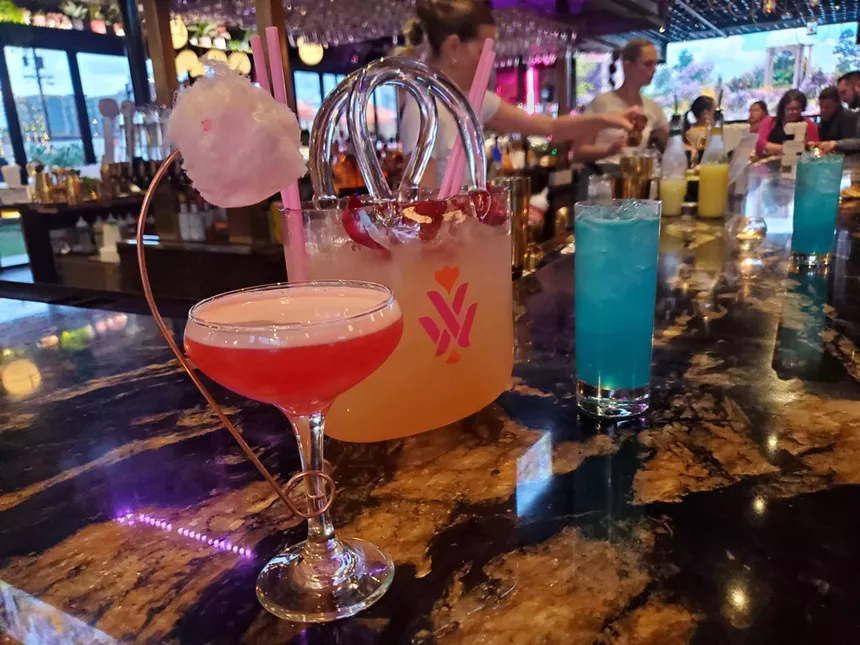 cocktails on a bar