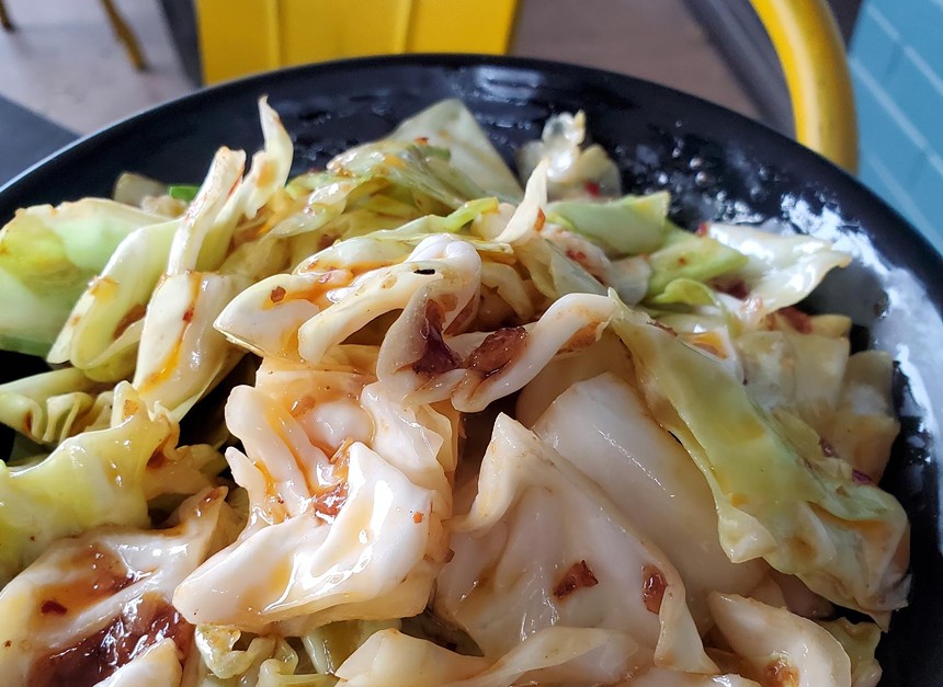 a cabbage dish in a bowl