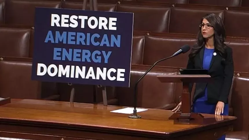 Lauren Boebert speaking before Congress.