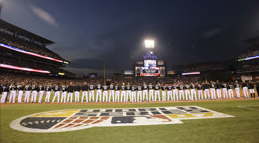 The Colorado Rockies lineup in the 2007 World Series.