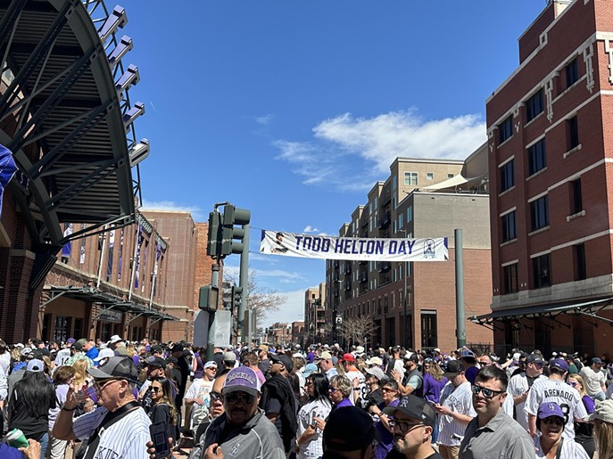 Fans pouring into Coors Field on Friday, April 5, for the Rockies home opener.
